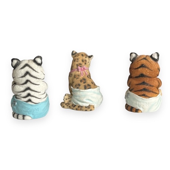 Tiger Leopard White Tiger Baby Bottle Figurines Lot of 3 Collection Encore Group - Picture 8 of 9